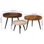 Round coffee tables 3 pcs solid mango wood by vidaXL, Side tables - Ref: Foro24-352033, Price: 207,13 €, Discount: %