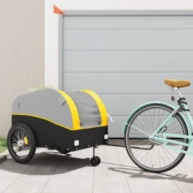 Remolque para bicicleta hierro negro y amarillo 45 kg de vidaXL, Remolques para bicicletas - Ref: Foro24-94155, Precio: 99,89...