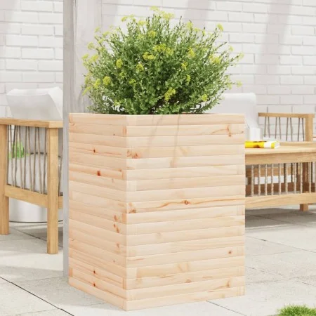 Jardinera de madera maciza de pino 50x50x68,5 cm de vidaXL, Maceteros y jardineras - Ref: Foro24-3282464, Precio: 143,57 €, D...