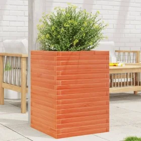 Jardinera madera maciza de pino marrón cera 50x50x68,5 cm de vidaXL, Maceteros y jardineras - Ref: Foro24-3282466, Precio: 17...