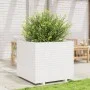 Jardinera de madera maciza de pino blanca 80x80x72 cm de vidaXL, Maceteros y jardineras - Ref: Foro24-3282625, Precio: 291,23...