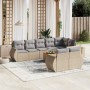 Set de sofás de jardín 9 pzas con cojines ratán sintético beige en Conjuntos de jardín | Comprar online en Foru.es