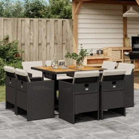 9-piece garden dining set and black synthetic rattan cushions by vidaXL, Garden sets - Ref: Foro24-3277790, Price: 567,93 €, ...