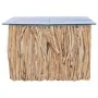 Mesa de centro con superficie de vidrio teca maciza 66x66x40 cm de vidaXL, Mesas de centro - Ref: Foro24-288814, Precio: 167,...