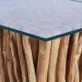 Mesa de centro con superficie de vidrio teca maciza 66x66x40 cm de vidaXL, Mesas de centro - Ref: Foro24-288814, Precio: 167,...