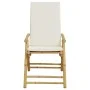 Sillas de bistró plegables con cojines 2 uds bambú blanco crema de vidaXL, Sillas de jardín - Ref: Foro24-365875, Precio: 212...