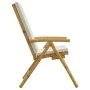 Sillas de bistró plegables con cojines 2 uds bambú blanco crema de vidaXL, Sillas de jardín - Ref: Foro24-365875, Precio: 212...