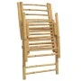 Sillas de bistró plegables con cojines 2 uds bambú blanco crema de vidaXL, Sillas de jardín - Ref: Foro24-365875, Precio: 212...