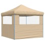 Tienda de fiesta plegable Pop-Up con 2 paredes laterales beige de vidaXL, Carpas y cenadores - Ref: Foro24-4004921, Precio: 1...
