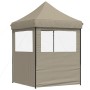 Tienda de fiesta plegable Pop-Up con 2 paredes laterales taupe de vidaXL, Carpas y cenadores - Ref: Foro24-4004994, Precio: 1...