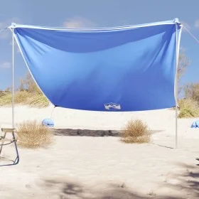 Toldo de playa con anclas de arena azul 304x300 cm de vidaXL, Tiendas de campaña - Ref: Foro24-4008644, Precio: 72,21 €, Desc...