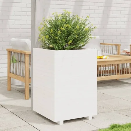 Jardinera madera maciza de pino blanco 50x50x72,5 cm de vidaXL, Maceteros y jardineras - Ref: Foro24-3282575, Precio: 185,28 ...