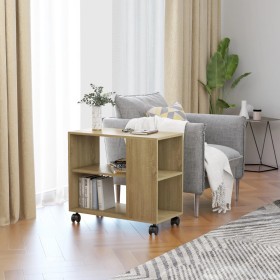 Mesa auxiliar de madera contrachapada color roble 70x35x55 cm de vidaXL, Mesas auxiliares - Ref: Foro24-802123, Precio: 49,25...