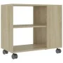 Mesa auxiliar de madera contrachapada color roble 70x35x55 cm de vidaXL, Mesas auxiliares - Ref: Foro24-802123, Precio: 47,78...