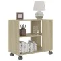 Mesa auxiliar de madera contrachapada color roble 70x35x55 cm de vidaXL, Mesas auxiliares - Ref: Foro24-802123, Precio: 47,78...