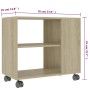 Mesa auxiliar de madera contrachapada color roble 70x35x55 cm de vidaXL, Mesas auxiliares - Ref: Foro24-802123, Precio: 49,25...