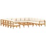 Set de sofás de jardín con cojines 10 pzas madera maciza acacia de vidaXL, Conjuntos de jardín - Ref: Foro24-3214855, Precio:...