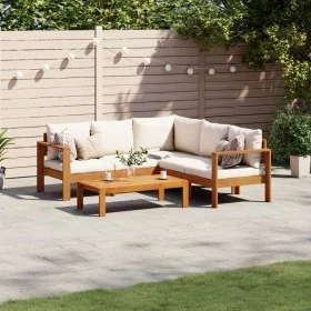 Gartensofa-Set mit Kissen 4-teilig aus massivem Akazienholz von vidaXL, Gartensets - Ref: Foro24-3214848, Preis: 512,94 €, Ra...