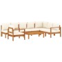 Set de sofás de jardín con cojines 6 pzas madera maciza acacia de vidaXL, Conjuntos de jardín - Ref: Foro24-3214860, Precio: ...