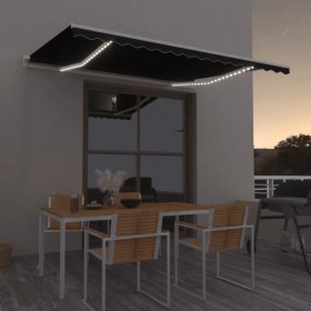 Toldo manual retráctil con LED gris antracita 450x350 cm de vidaXL, Toldos - Ref: Foro24-3069004, Precio: 485,40 €, Descuento: %