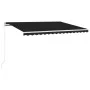 Toldo manual retráctil con LED gris antracita 450x350 cm de vidaXL, Toldos - Ref: Foro24-3069004, Precio: 401,73 €, Descuento: %