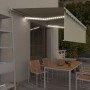 Toldo retráctil manual con persiana y LED crema 5x3 m de vidaXL, Toldos - Ref: Foro24-3069342, Precio: 493,79 €, Descuento: %