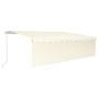 Toldo retráctil manual con persiana y LED crema 5x3 m de vidaXL, Toldos - Ref: Foro24-3069342, Precio: 493,79 €, Descuento: %