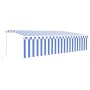 Toldo retráctil manual con persiana y LED azul y blanco 6x3 m de vidaXL, Toldos - Ref: Foro24-3069361, Precio: 542,48 €, Desc...
