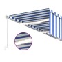 Toldo retráctil manual con persiana y LED azul y blanco 6x3 m de vidaXL, Toldos - Ref: Foro24-3069361, Precio: 542,48 €, Desc...