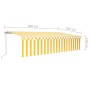Toldo retráctil manual con persiana y LED amarillo blanco 6x3 m de vidaXL, Toldos - Ref: Foro24-3069363, Precio: 541,20 €, De...