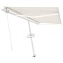 Toldo retráctil manual con LED color crema 450x300 cm de vidaXL, Toldos - Ref: Foro24-3069562, Precio: 520,14 €, Descuento: %