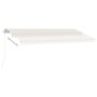 Toldo retráctil manual con LED color crema 450x300 cm de vidaXL, Toldos - Ref: Foro24-3069562, Precio: 520,14 €, Descuento: %