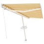 Toldo retráctil manual con luz LED amarillo y blanco 500x300 cm de vidaXL, Toldos - Ref: Foro24-3069583, Precio: 539,18 €, De...
