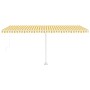 Toldo retráctil manual con luz LED amarillo y blanco 500x300 cm de vidaXL, Toldos - Ref: Foro24-3069583, Precio: 539,18 €, De...