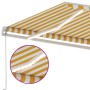 Toldo retráctil manual con luz LED amarillo y blanco 500x300 cm de vidaXL, Toldos - Ref: Foro24-3069583, Precio: 539,18 €, De...