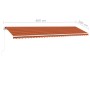 Toldo manual retráctil con luz LED naranja y marrón 600x300 cm de vidaXL, Toldos - Ref: Foro24-3069605, Precio: 658,29 €, Des...