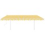 Toldo retráctil manual con luz LED amarillo y blanco 5x3 m de vidaXL, Toldos - Ref: Foro24-3069983, Precio: 518,09 €, Descuen...