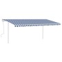 Toldo retráctil manual con luz LED azul y blanco 5x3 m de vidaXL, Toldos - Ref: Foro24-3069981, Precio: 510,43 €, Descuento: %
