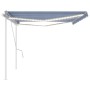 Toldo retráctil manual con luz LED azul y blanco 5x3 m de vidaXL, Toldos - Ref: Foro24-3069981, Precio: 510,43 €, Descuento: %