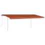 Toldo manual retráctil con luz LED naranja y marrón 6x3 m de vidaXL, Toldos - Ref: Foro24-3070005, Precio: 661,07 €, Descuent...