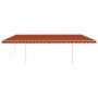 Toldo manual retráctil con luz LED naranja y marrón 6x3 m de vidaXL, Toldos - Ref: Foro24-3070005, Precio: 661,07 €, Descuent...