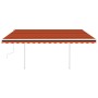 Toldo retráctil manual con luz LED naranja y marrón 4,5x3,5 m de vidaXL, Toldos - Ref: Foro24-3070045, Precio: 571,01 €, Desc...