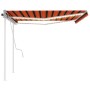 Toldo retráctil manual con luz LED naranja y marrón 4,5x3,5 m de vidaXL, Toldos - Ref: Foro24-3070045, Precio: 571,01 €, Desc...