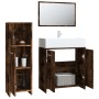 Set de muebles baño 3 pzas madera contrachapada roble ahumado de vidaXL, Muebles de baño - Ref: Foro24-3154406, Precio: 91,40...