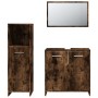 Set de muebles baño 3 pzas madera contrachapada roble ahumado de vidaXL, Muebles de baño - Ref: Foro24-3154406, Precio: 91,40...