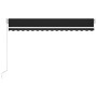 Toldo retráctil manual con LED gris antracita 450x300 cm de vidaXL, Toldos - Ref: Foro24-3068924, Precio: 384,62 €, Descuento: %