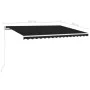 Toldo retráctil manual con LED gris antracita 450x300 cm de vidaXL, Toldos - Ref: Foro24-3068924, Precio: 377,57 €, Descuento: %