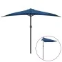 Sombrilla balcón semicircular palo aluminio azul 300x155x223 cm de vidaXL, Sombrillas - Ref: Foro24-312505, Precio: 51,29 €, ...