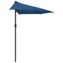 Sombrilla balcón semicircular palo aluminio azul 300x155x223 cm de vidaXL, Sombrillas - Ref: Foro24-312505, Precio: 51,29 €, ...