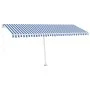 Toldo retráctil manual con LED azul y blanco 500x300 cm de vidaXL, Toldos - Ref: Foro24-3069581, Precio: 531,21 €, Descuento: %